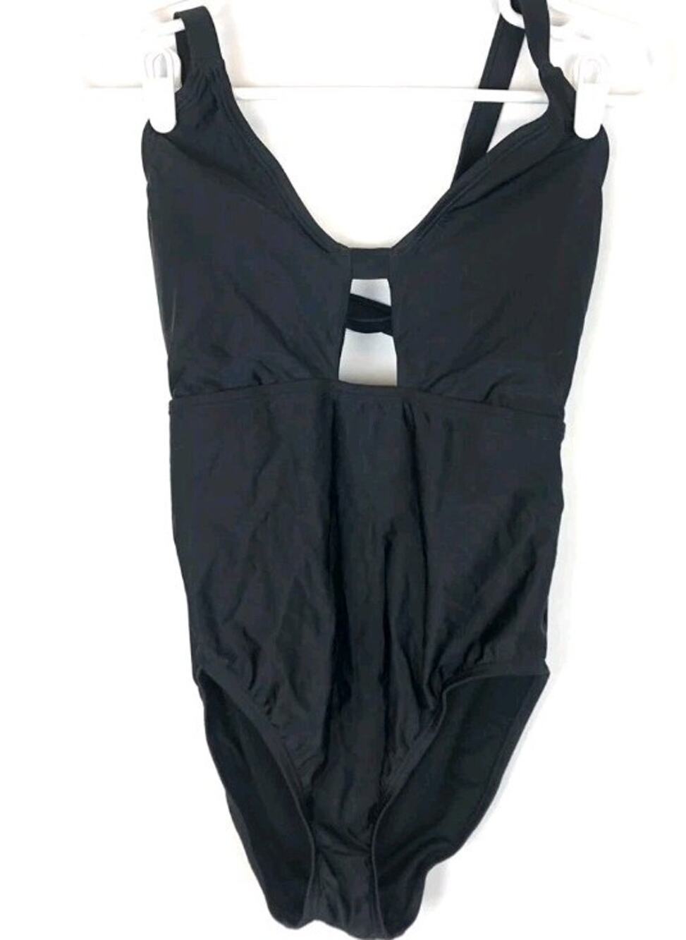 Speedo, Women’s Power Flex One Piece Black Swimsuit, Size XS New